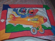 Vintage Sesame Street Pillow Case - Elmo, Big Bird, Grover Airplanes