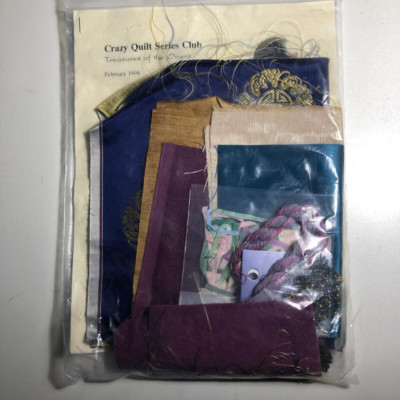 Crazy Quilt Block Kit Treasures of the Orient Pattern/Fabrics/Floss/Beads #4922