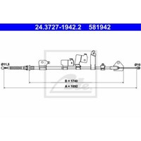 ATE Handbremsseil Bremsseil Hinten Links Passend FüR Toyota Auris _E15_ E18_
