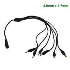 DC Power Splitter Adapter Cable 1 Female To 6 Male 4.0mm x 1.7mm CCTV LED Strip