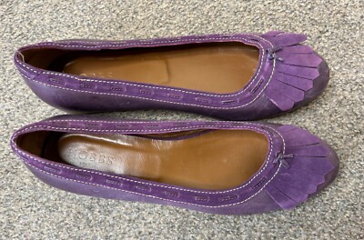 Hobbs lila Ballerinas Leder flache Slipper UK Größe 4