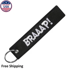 BRAAAP! Engine Rev Men Cool Meme Car Racing Auto Motorcycle Black Key Chain Tag