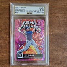 AGS 9.5 2022 Donruss PETE ALONSO Bomb Squad Pink Fireworks #BS-7 graded