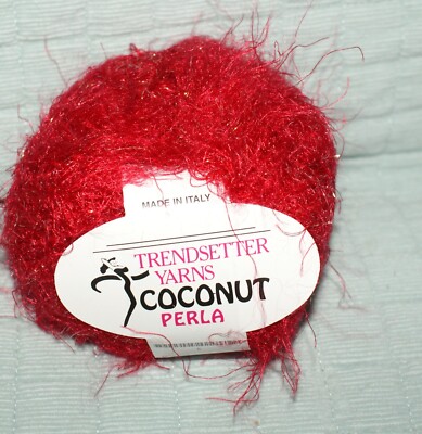 Trendsetter Yarns Coconut Perla  Color 6 Red Eyelash Gray Italy Fast Shipping