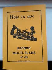 Record Multiplane No405  Instruction Manual