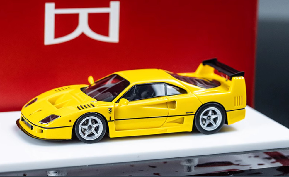 DMH 1:64 Resin car model Ferrari F40 GTE Supercar Yellow 1995 | eBay