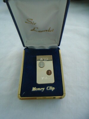 Sir Lancelot After Taxes Money Clip 1'' X 2'' In Jewelry Case Gold Tone