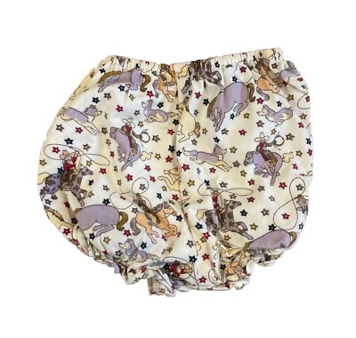 Western Go Baby Size 2T Bloomers Knickers Diaper Cover Up Horses Cowboys Dog