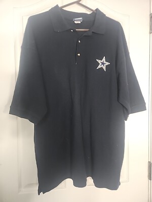 Cowboys Authentic Apparel  Mens XL Blue Short Sleeve Polo Style Top