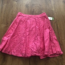 NWT New Lilly Pulitzer Fiesta Pink Daisy Lane Lace Meadow Skirt Size 10