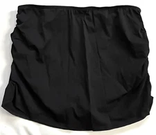ASSETS by Sara Blakely SPANX Black Ruched Power Suit Swim Skirt # 1710 Womens XL