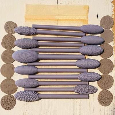Texture Tool Set for Art Projects, Oval Pattern Rollers Kit, Modeling Sticks DIY