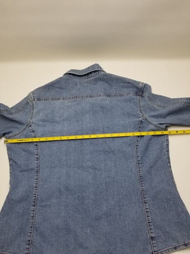 Levi Strauss Signature Stretch Denim Pearl Snap Shirt Misses XL 16/18 Western - Picture 12 of 15