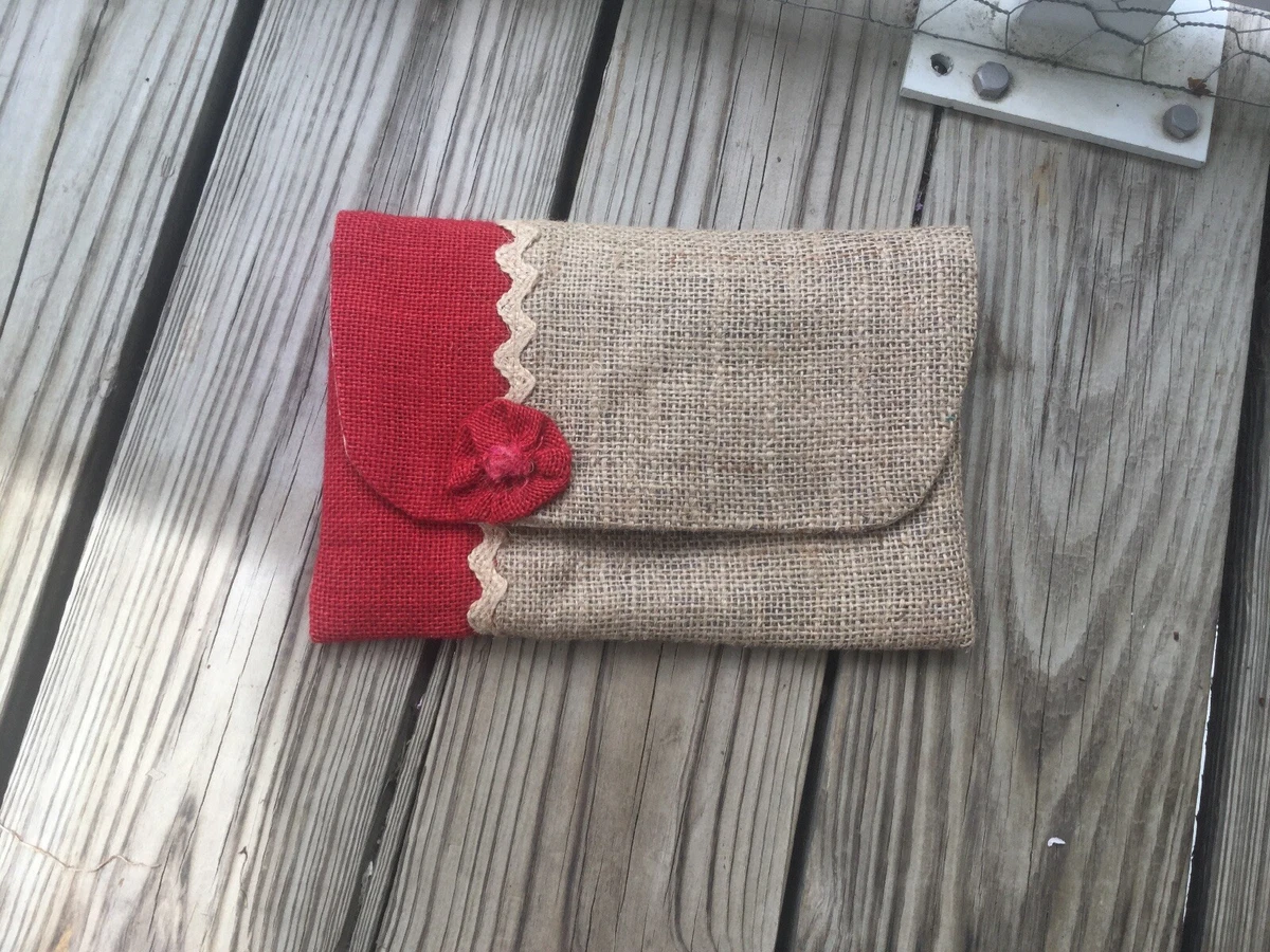 Burlap shop clutch purse