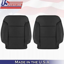 2018 2019 For Chevy Tahoe Driver Passenger 2x Top Leather Seat Covers Black