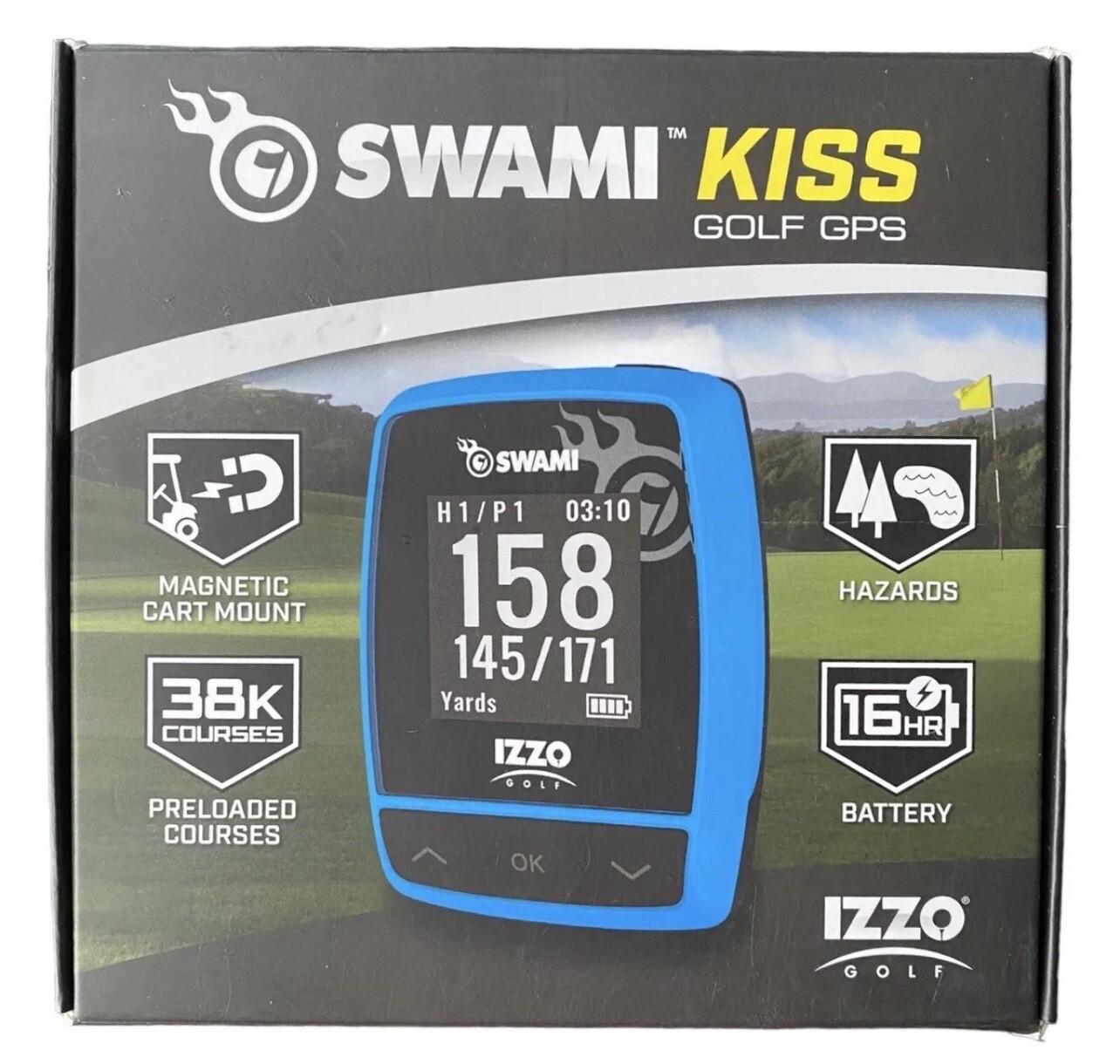 IZZO SWAMI KISS GOLF GPS RANGEFINDER BLUE A44192 BRAND NEW