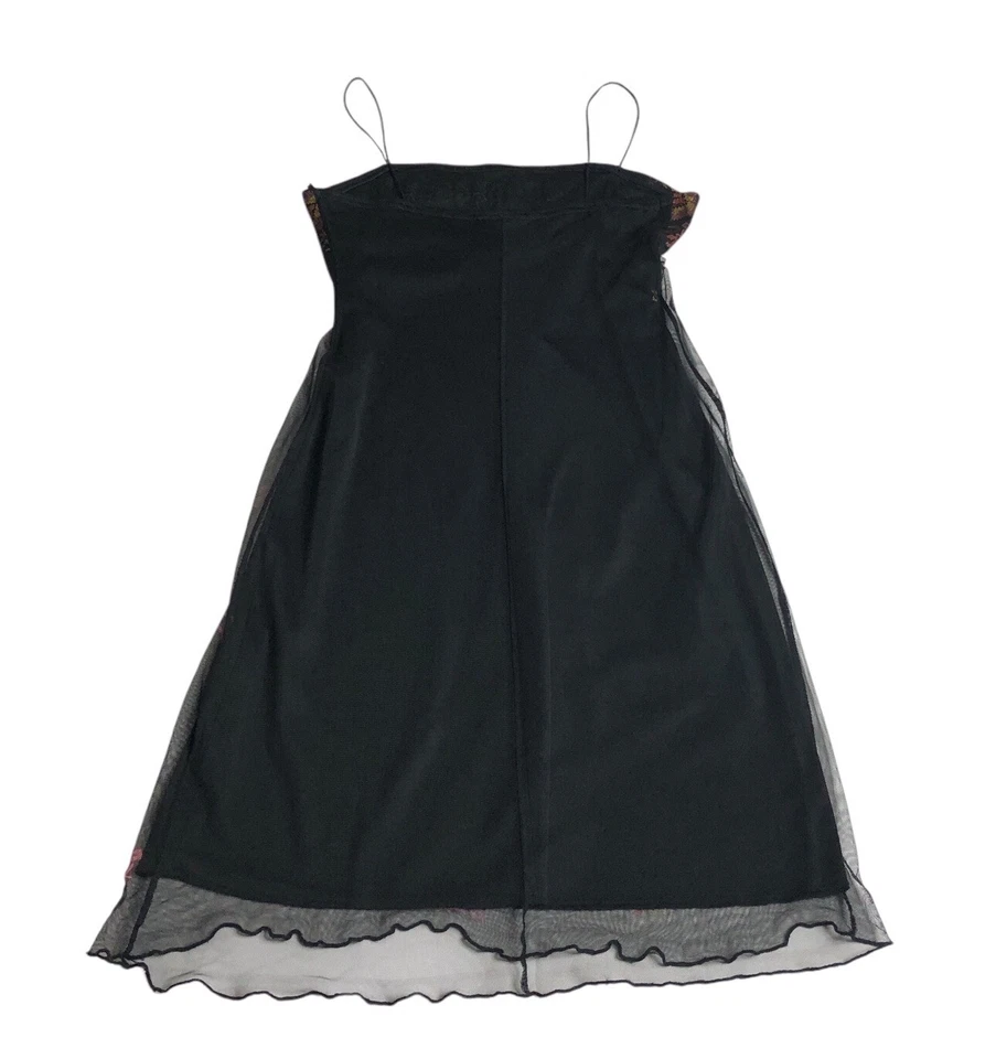 Vestido De Colección Años 90 Y2K California Concepts Para Mujer M Negro Floral Malla Cachicho Foto 2 de 4