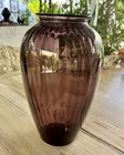 Vtg Anchor Hocking Amethyst Purple Optic Rib 13" Vase
