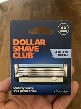 Dollar Shave Club 4 Blade 4 Cartridges Shaving Refill Brand New   Free Shipping