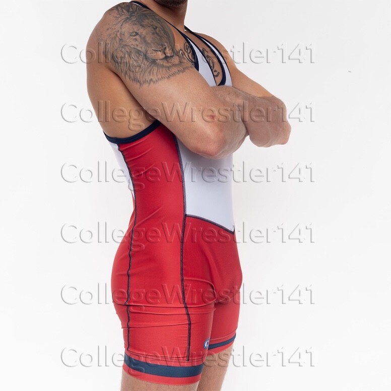 Viking Wrestling Club Singlet Large USA Red white blue cliff keen eBay
