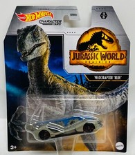 Hot Wheels Character Cars Jurassic World Dominion Velociraptor - Blue Die Cast