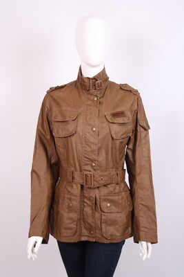 Barbour Duralinen International Jacket Belted Womens size UK 12 US 8