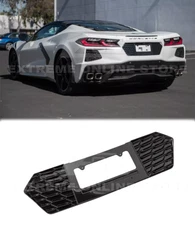 For 20-Up Corvette C8 Base Rear License Plate Frame Cover CARBON FLASH METALLIC