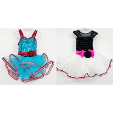 Weissman Girls Bundle Lot 2 Sequin Rhinestone Performance Dance Costume XSC
