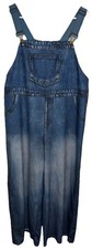 Women s denim-effect print wide-leg overalls Size OXL