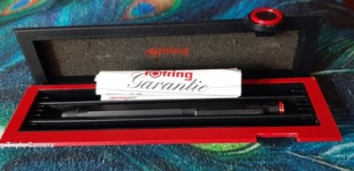 ROTRING GERMANY 600  ROLLERBALL PEN Metal w/ Gold Trim in Case NEEDS REFILL