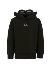 C.P. Company felpa bambino con cappuccio e occhiali nero