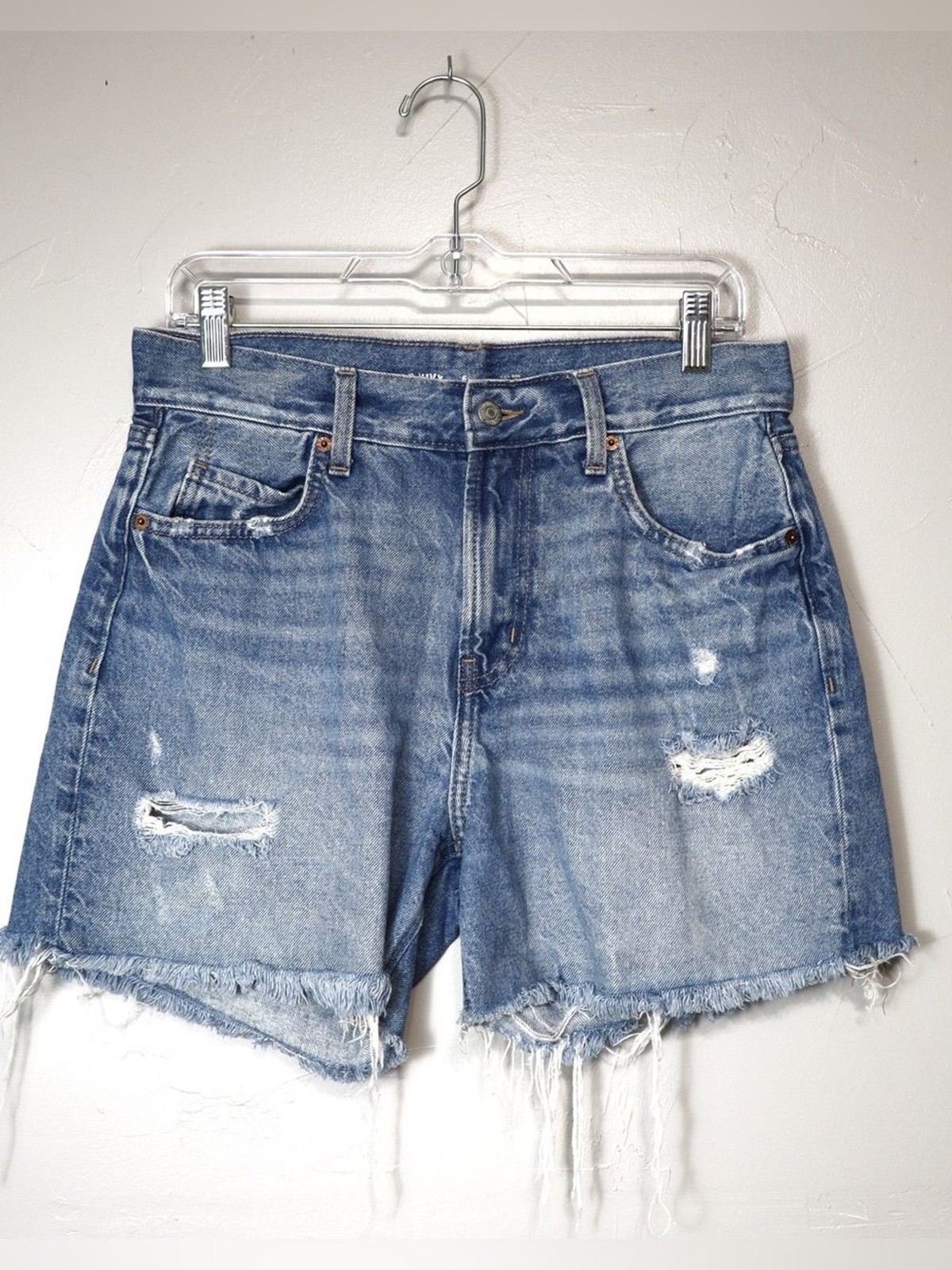 Old Navy High-Rise Slouch Straight Distressed Denim Shorts Size Woman's 6