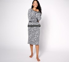 Cuddl Duds Women's Set Sz M Comfortwear Sweatshirt Skirt Lounge Silver A609248