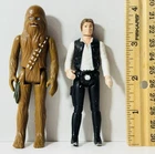 Vintage Star Wars Han Solo & Chewbacca Action Figure Lot 3.75