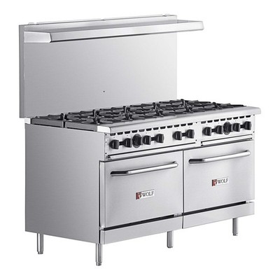 Wolf Natural Gas 60'' Manual Range w/ 10 Burners and 2 Standard Ovens - 340K BTU