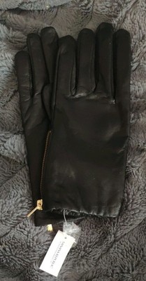 Genuine Leather  Wool Lining  Banana Republic Gloves Zipper Women Med Driving 