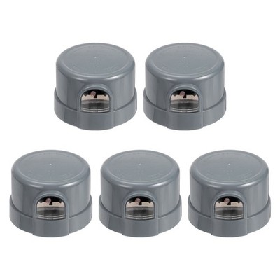 5PCS Twist Lock Dusk to Dawn Photocell Sensor for Outdoor Lights Gray