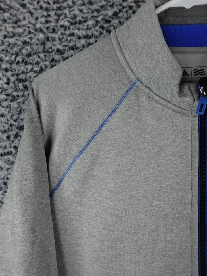 Chaqueta Adidas Golf Cremallera Completa M Climaheat Ropa Deportiva Negra Gris con Puntada Azul Foto 2 de 4