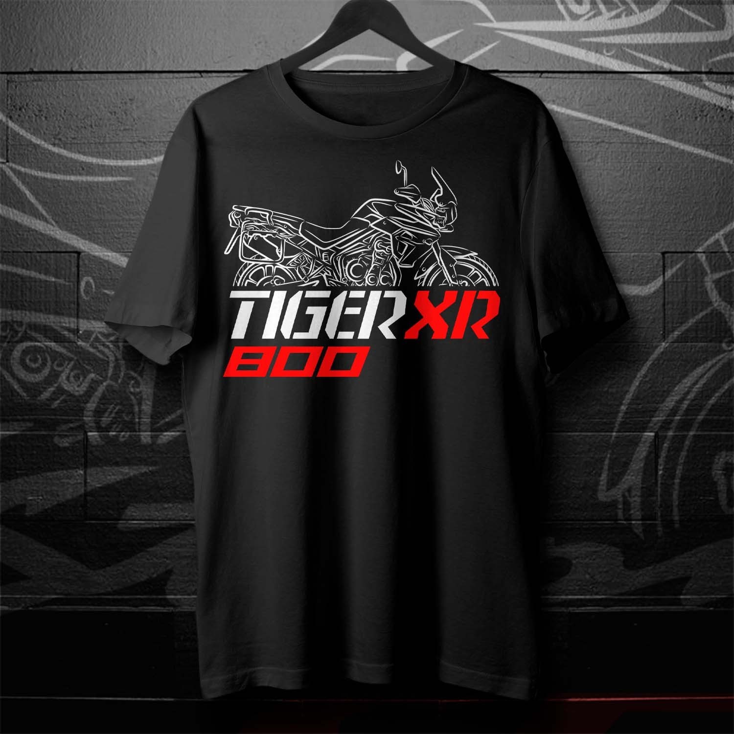 Biker T-Shirt for Fans of British Tiger 800 XR 2015-2020 Motorcycle, ADV Riders