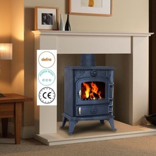 HEATSURE Woodburning Stove Multifuel Cast Iron Fireplace Heat Warm Indoor 5KW