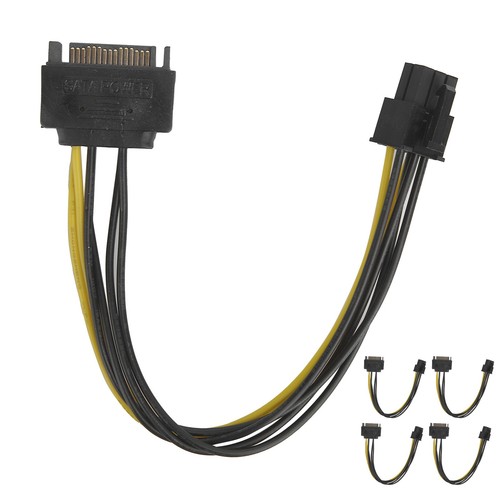 5x 6pin To 15pin Power Cable Graphics Card Power Supply Adapter Conversion Ca FY - Zdjęcie 6 z 24