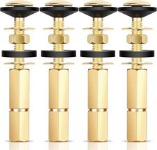 4 Pack Toilet Tank to Bowl Bolt Kit Stainless Steel and Brass Plated Heavy Duty