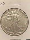 1942-D Walking Liberty Half Dollar AU/VF 90% Silver