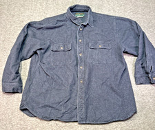 Field And Stream Chamois Shirt Mens Extra Large Blue Work Outdoor Rugged Classic