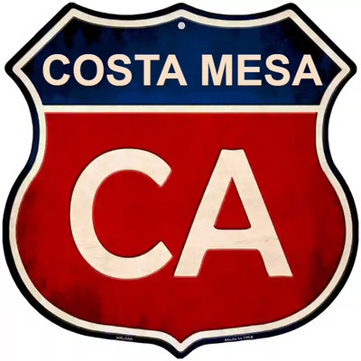 Costa Mesa California Highway Shield Metal Sign