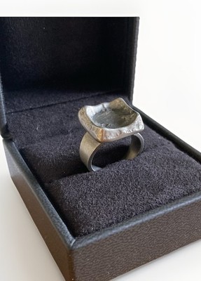 VINTAGE DESIGNER RING Zinn DESIGN FLINK TIN DANMARK Brutalist Ring