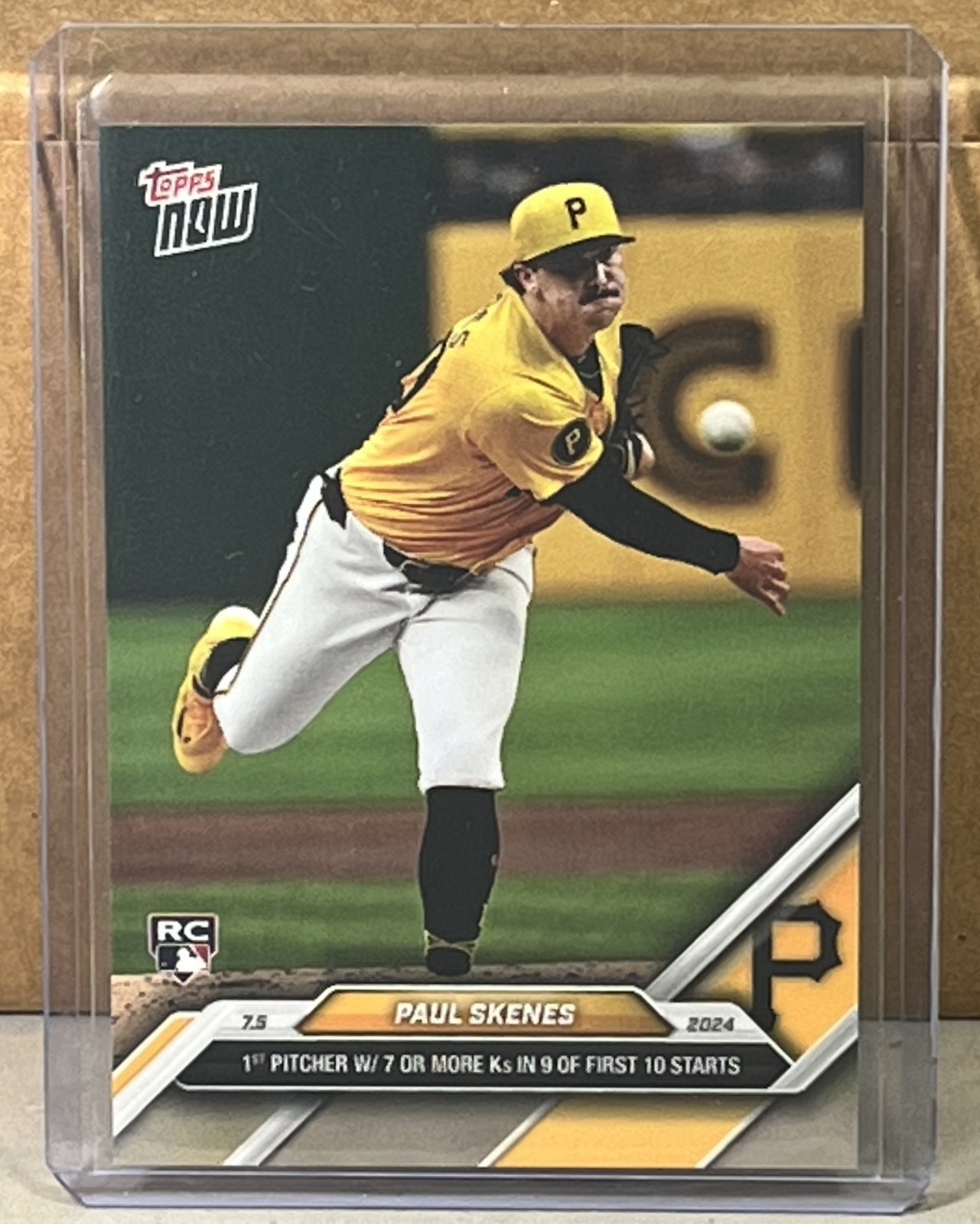 2024 TOPPS NOW #381 PAUL SKENES PITTSBURGH PIRATES ROOKIE 7+ Ks 9 of 10 starts
