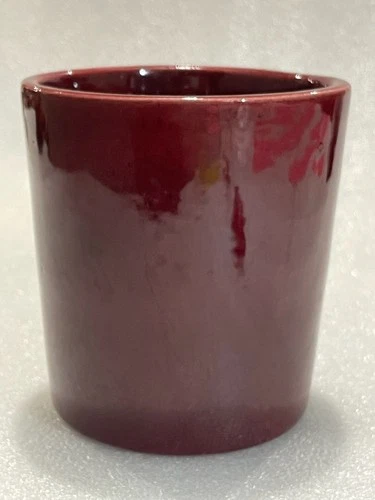 Vintage Haeger Ceramic Planter Burgundy Red Cylinder USA Pottery No. 4025