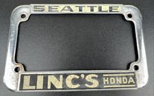Vintage Seattle Linc's Honda Motorcycle License Plate Frame Holder Honda CB 750