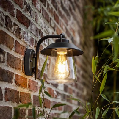LUTEC Outdoor Indoor Wall Lantern, Farmhouse Barn Sconce Lighting Black 